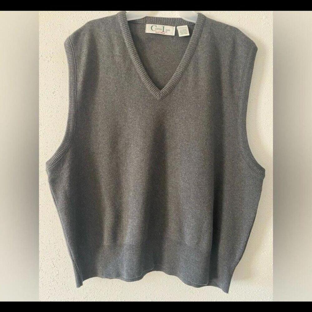 Vintage cypress links golf sweater Vest Mens XL 100%  Cotton Made In The USA